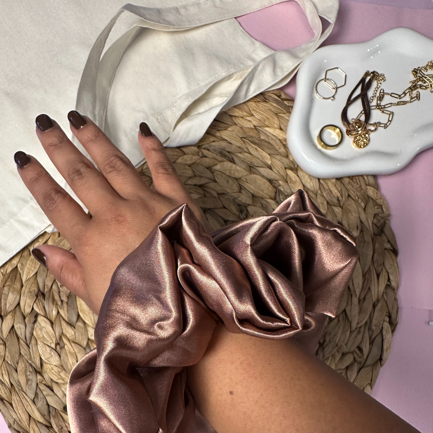 Cloud Scrunchie | Cinnamon Swirl