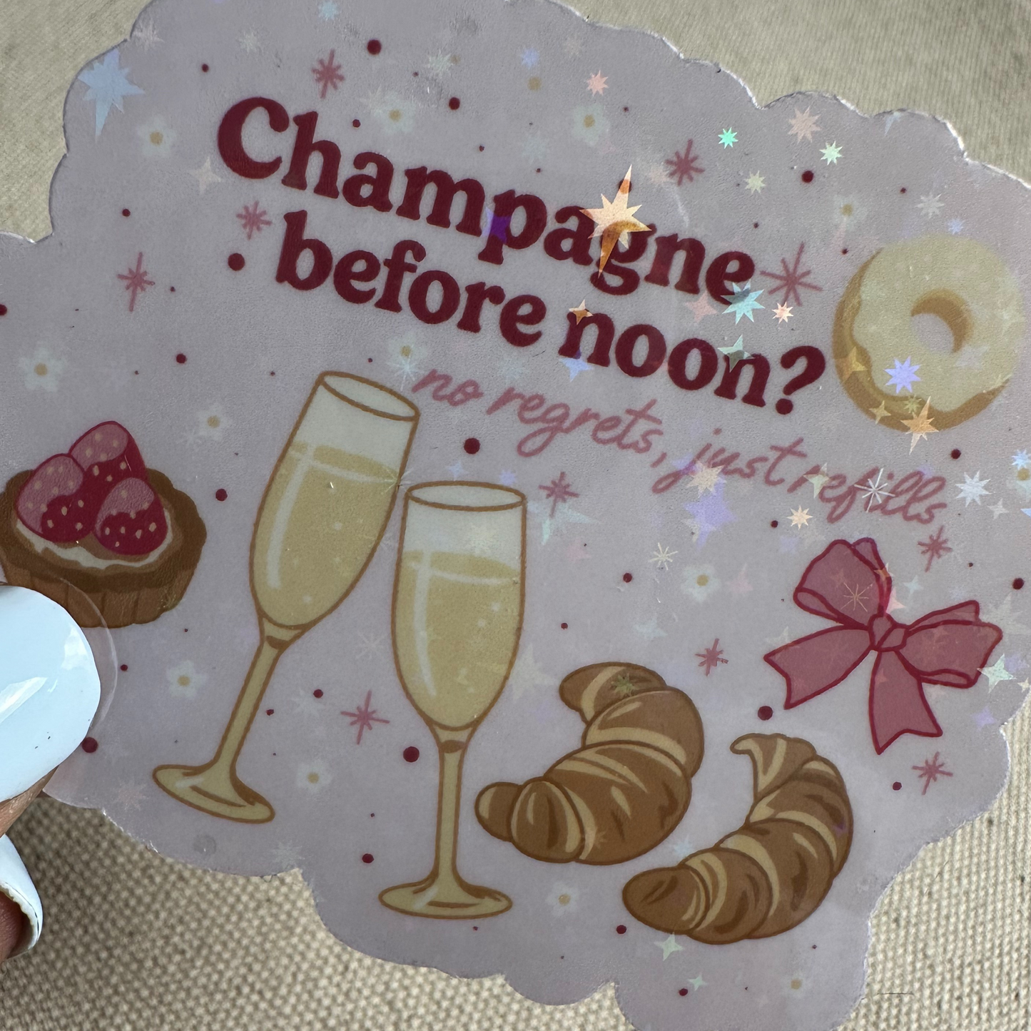 Champagne Before Noon Sticker
