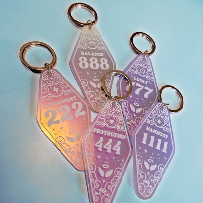 Manifest 1111 – Angel Number Acrylic Motel Keychain