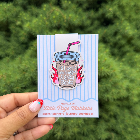 Iced Coffee & Spicy Books | Little Page Marker