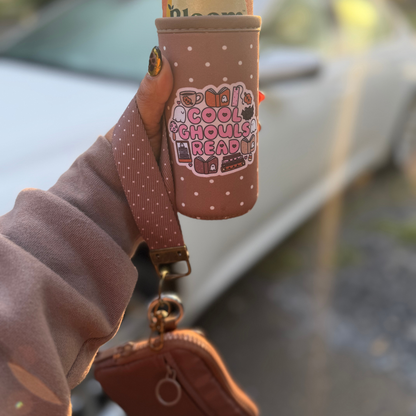 Brown Polka Dot Wristlet