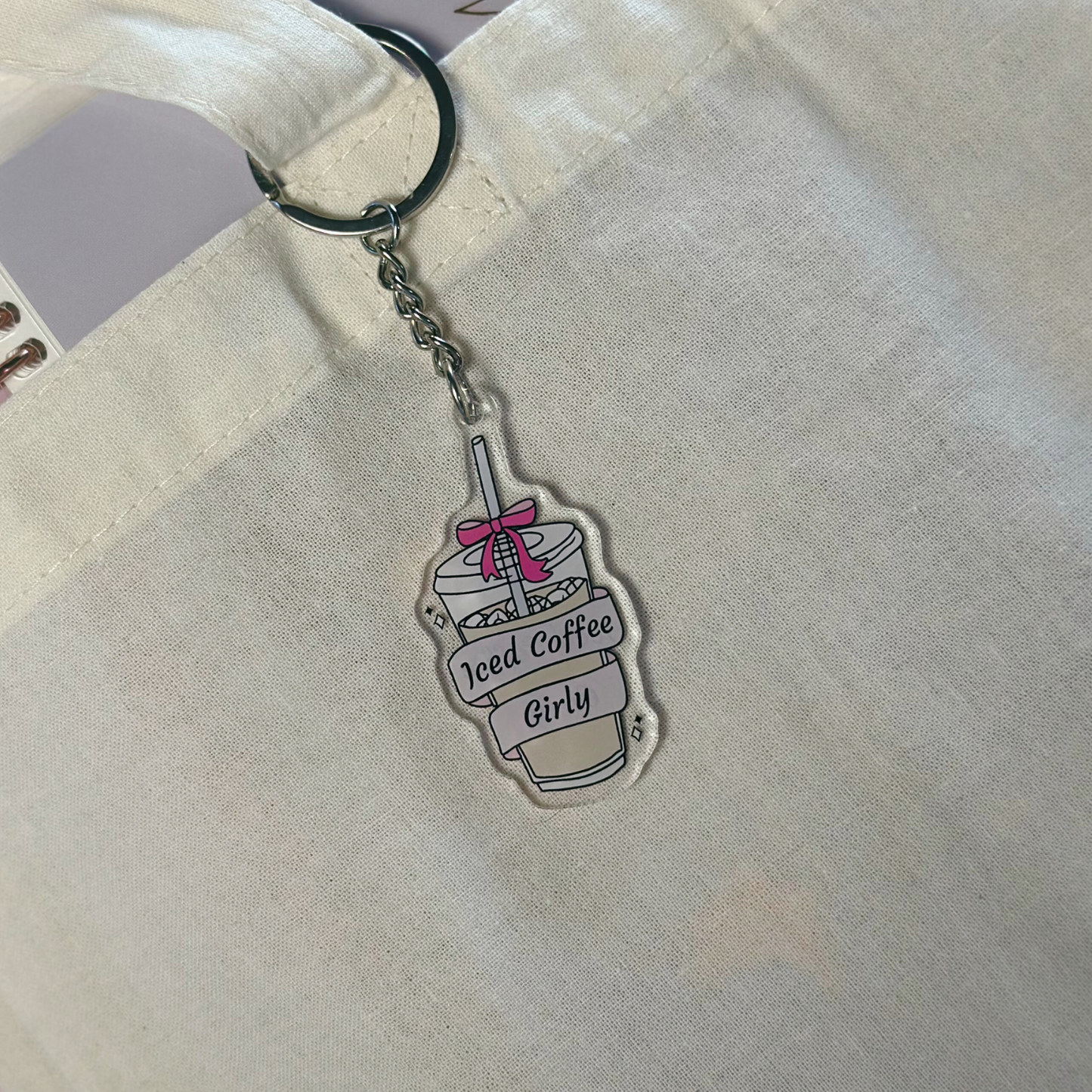 Iced Coffee Girly Keychain