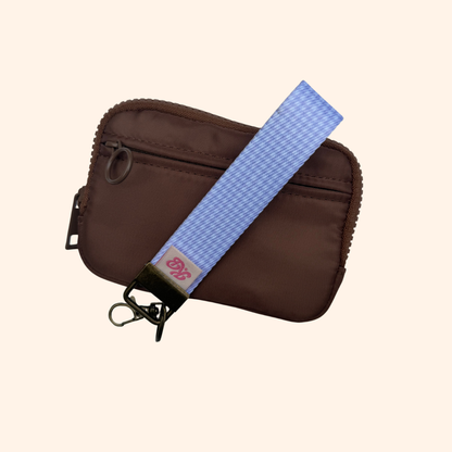 Blue Gingham Wristlet