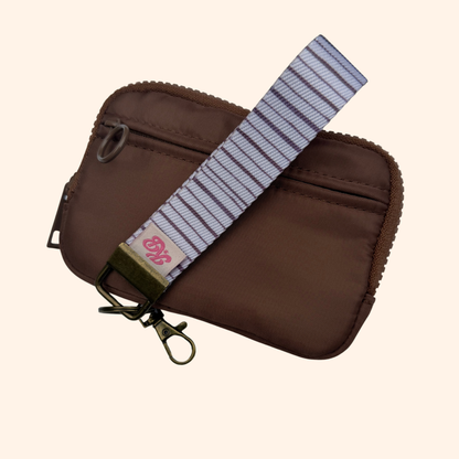 Cream Stripe Wristlet
