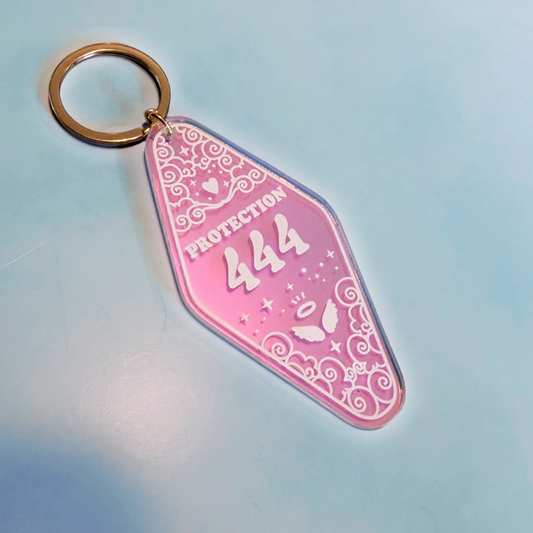 Protection 444 – Angel Number Acrylic Motel Keychain