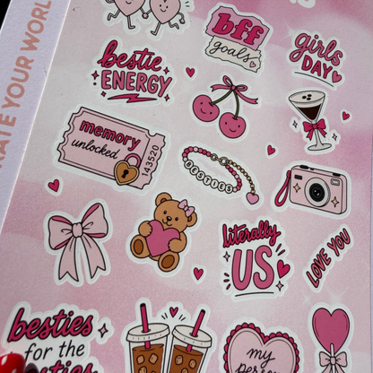 Bestie Energy Sticker Sheet