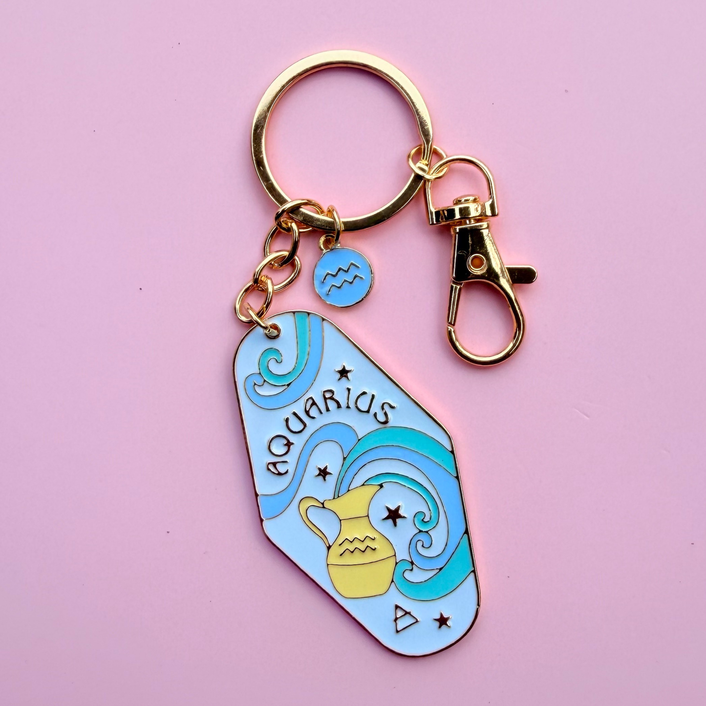 Zodiac Enamel Motel Keychain