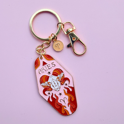 Zodiac Enamel Motel Keychain
