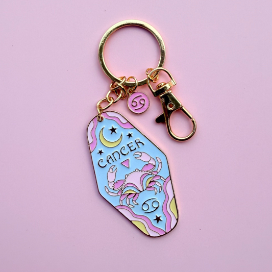Zodiac Enamel Motel Keychain