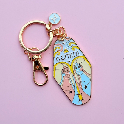 Zodiac Enamel Motel Keychain