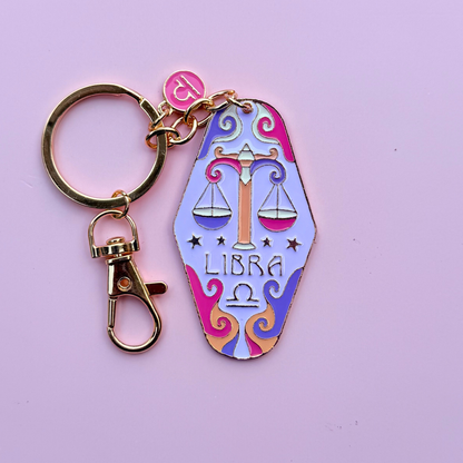 Zodiac Enamel Motel Keychain