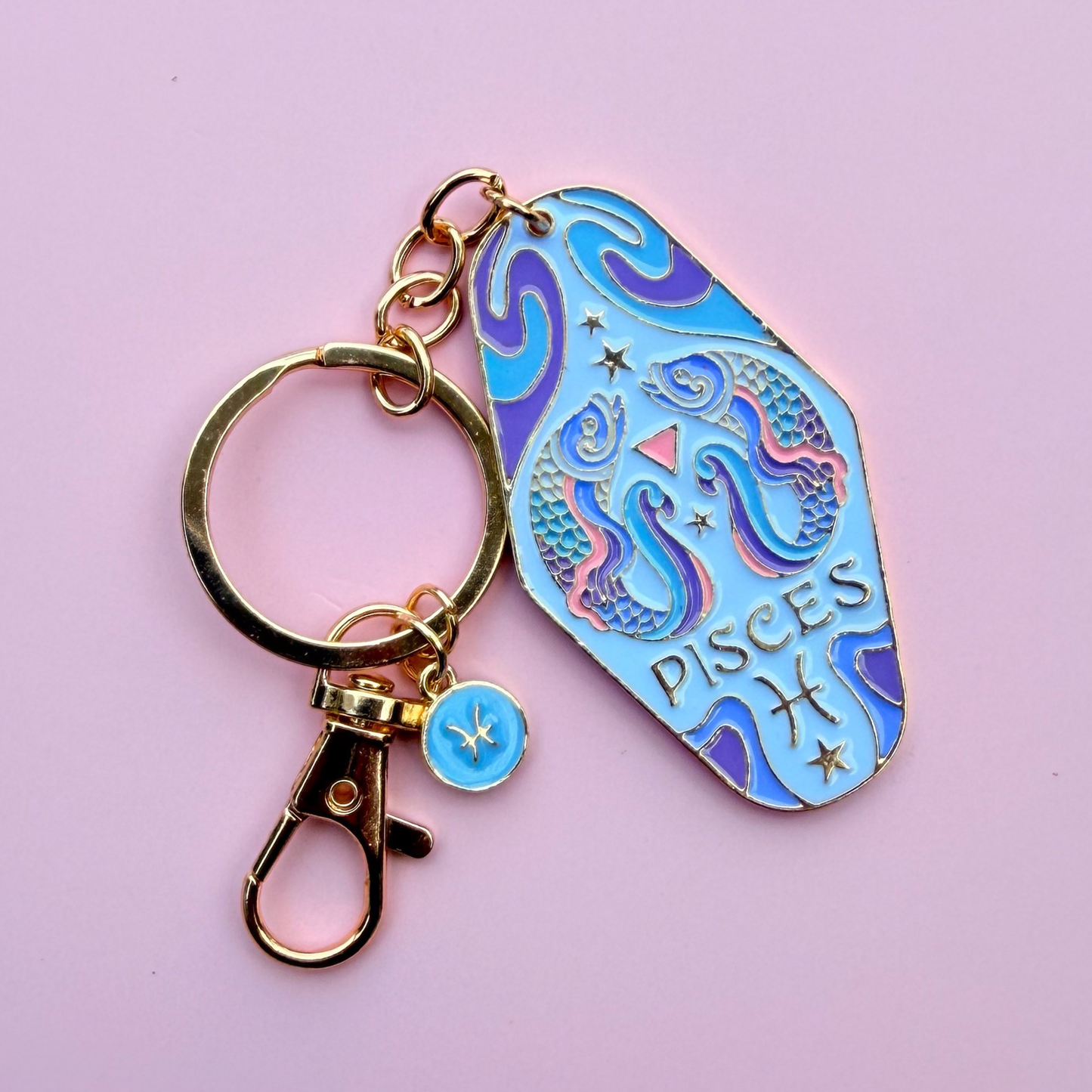 Zodiac Enamel Motel Keychain