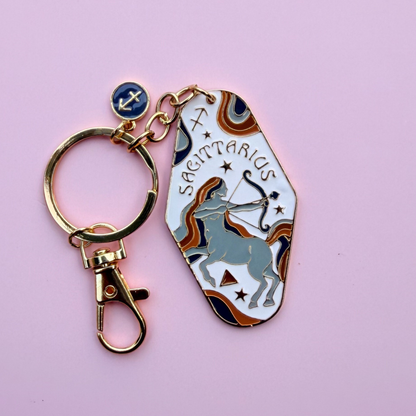 Zodiac Enamel Motel Keychain
