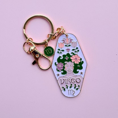 Zodiac Enamel Motel Keychain