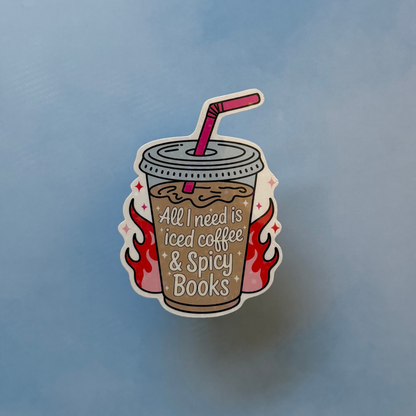 Iced Coffee & Spicy Books - Holographic Sticker